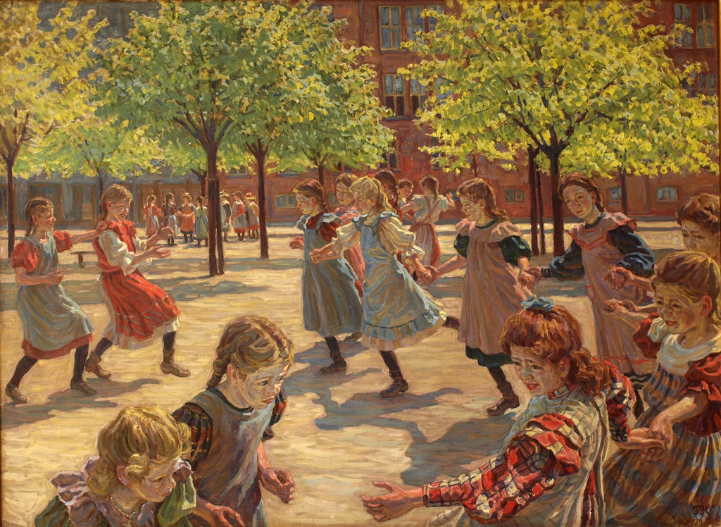 Peter Hansen, "Legende børn på Enghave Plads". 1907-08. Faaborg Museum