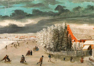 Peder Ussing: Vintersport ved Ribe hospital,1865