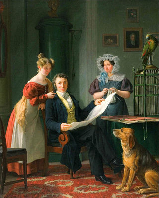 Martinus Rørbye: Kirurgen Chr. Fenger med hustru og datter,1829