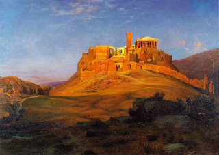Louis Gurlitt: Akropolis ved solnedgang