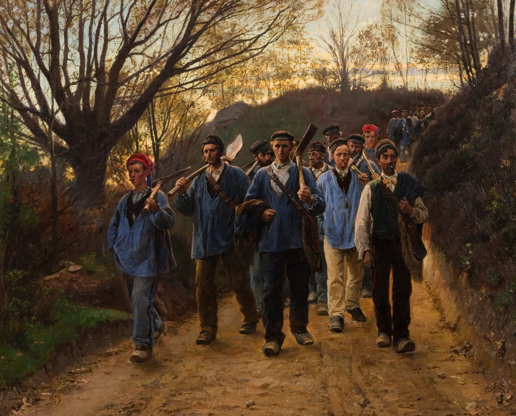 Lille plakat: Krøyer. "Franske arbejdere i hulvej"