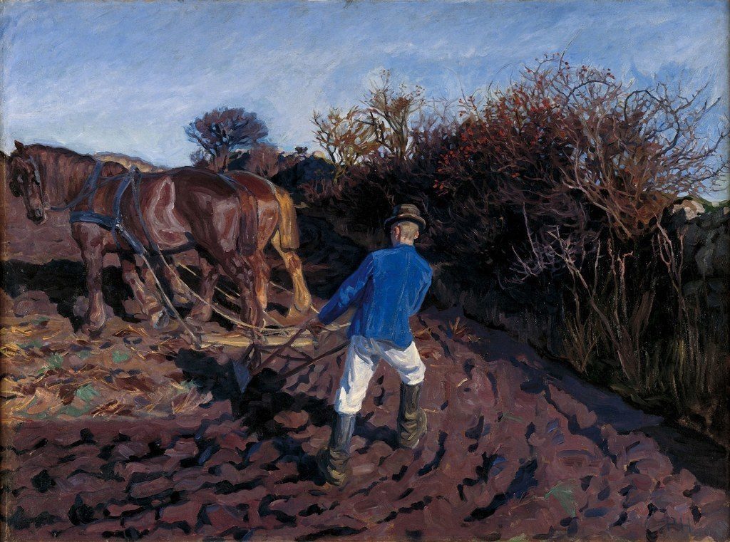 Peter Hansen, "Pløjemanden vender", 1900-1902. Faaborg Museum
