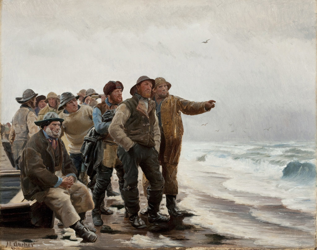 Michael Ancher, "Vil han klare pynten?", (ca. 1880), Skagens Kunstmuseer