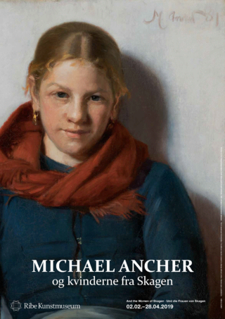 Stor plakat: "Michael Ancher og kvinderne fra Skagen" (udstillingsplakat)