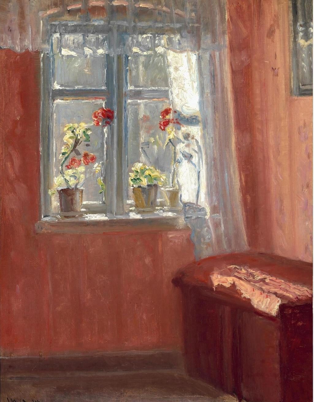 Michael Ancher: "Den røde stue", 1898. 46 x 57 cm. Ribe Kunstmuseum.