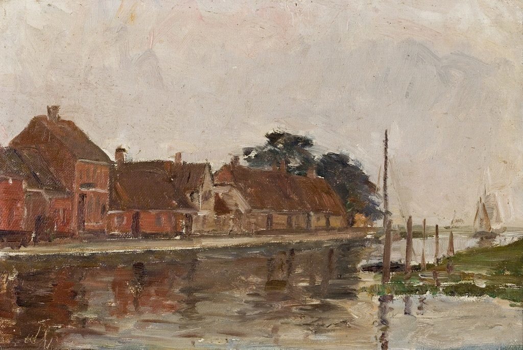 Albert Gottschalk, "Skibbroen i Ribe", 1887-1891. Ribe Kunstmuseum