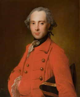 Young man in a red dress