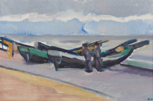 To fiskerbåde på stranden