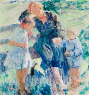 Soap bubble. The artist's wife Agnete with children