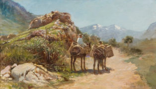 Mountain Landscape with a Donkey Rider