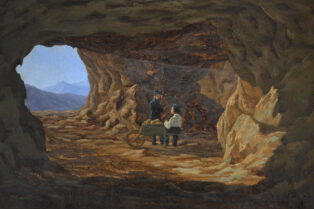 Interior from a Rock Cave. Cervara