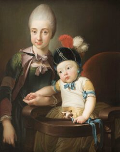 Et barn med en ung pige