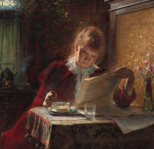 Reading Woman at the Tea Table (Hanna Lucia Bauck)